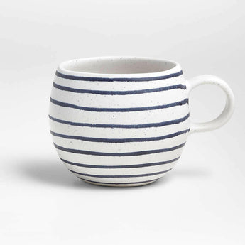 Lina Matte Blue Stripe Mug.