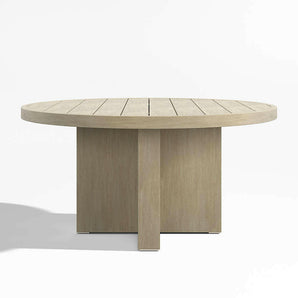 Mallorca 60" Round Wood Outdoor Dining Table.