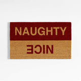 Naughty or Nice Red Holiday Doormat 18"x30" NO PUBLICAR.