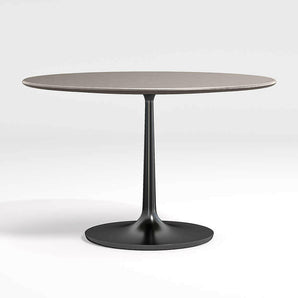 Nero 48" Concrete Dining Table with Matte Black Base.