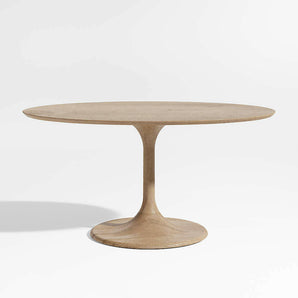 Nero 60" Natural Wood Oval Dining Table.