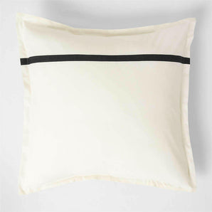 Favorite Organic Cotton Percale Tuxedo Stripe Ink Black Pillow Sham.