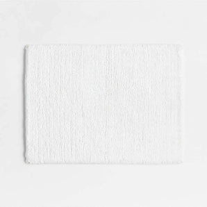 Rylan Organic Cotton White Bath Mat 18"x24".