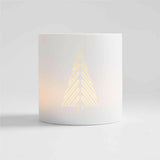 White Christmas Tree Porcelain Hurricane Candle Holder NO PUBLICAR.