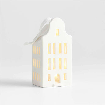 Medium White Ceramic Canal House Christmas Tree Ornament NO PUBLICAR.