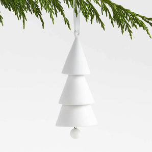 White Porcelain Bell Tree Christmas Ornament NO PUBLICAR.