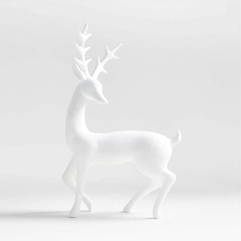 White Porcelain Holiday Reindeer Sculpture NO PUBLICAR.