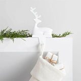 White Sitting Reindeer Christmas Stocking Hook NO PUBLICAR.