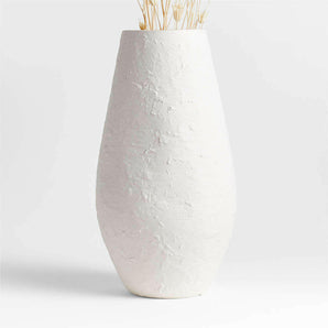 White Textured Ceramic Vase 17".