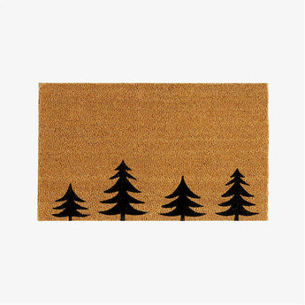 Winter Tree Line Black and Natural Holiday Doormat 18"x30" NO PUBLICAR HOLIDAY.