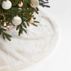 Winter White Faux Fur Christmas Tree Skirt NO PUBLICAR.