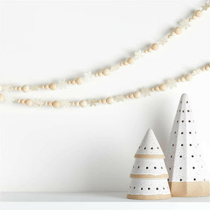 Wood Snowflakes Beaded Christmas Garland 6' NO PUBLICAR.