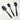 Black Silicone Tools Set of 3.