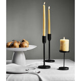 Tepes Matte Black Pillar Candle Holder 10".