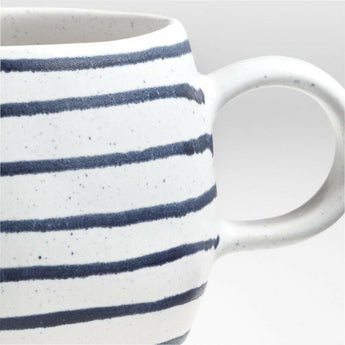 Lina Matte Blue Stripe Mug.