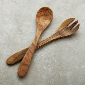 Olivewood 2-Piece Salad Serving Set.