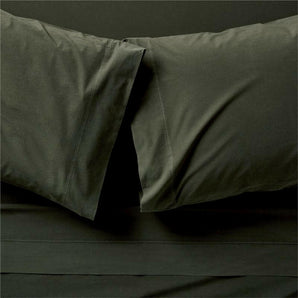 Organic Cotton Ficus Green Queen Bed Sheet Set.