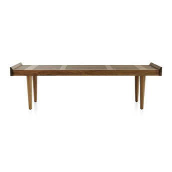 Tate Walnut Slatted Bench.