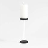 Tepes Matte Black Pillar Candle Holder 10".